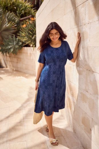 Plus size veliki brojevi Haljina kratkih rukava A kroja za punije