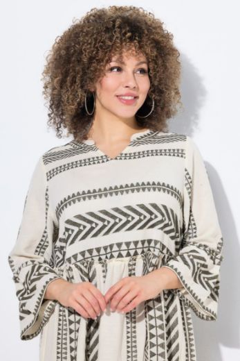 Plus size veliki brojevi Haljina 3/4 rukava A kroja za punije