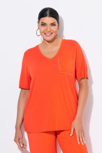 Plus size veliki brojevi Majica kratkih rukava V ovratnika za punije
