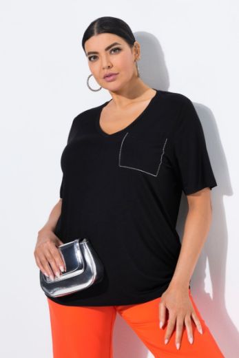 Plus size veliki brojevi Majica kratkih rukava V ovratnika za punije