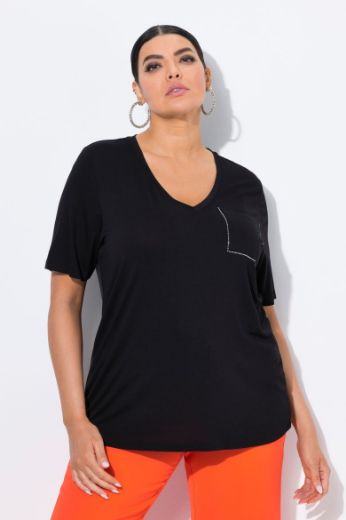 Plus size veliki brojevi Majica kratkih rukava V ovratnika za punije