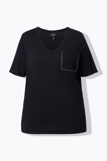 Plus size veliki brojevi Majica kratkih rukava V ovratnika za punije