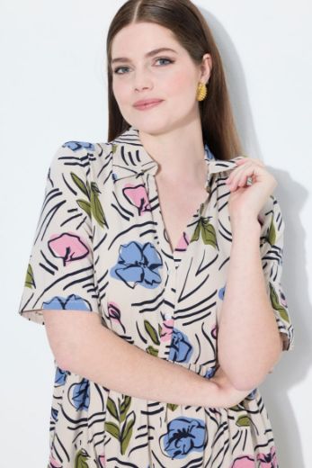 Plus size veliki brojevi Tunika kratkih rukava A kroja za punije