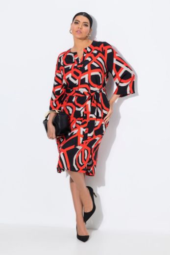 Plus size veliki brojevi Haljina midi 3/4 rukava za punije
