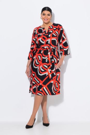 Plus size veliki brojevi Haljina midi 3/4 rukava za punije
