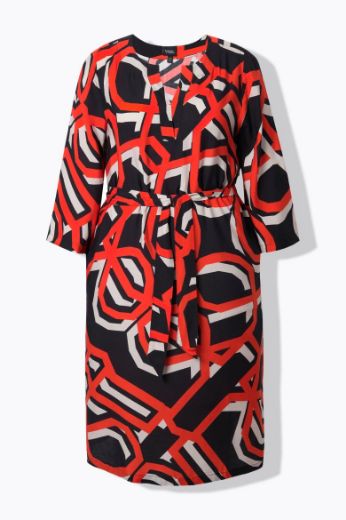 Plus size veliki brojevi Haljina midi 3/4 rukava za punije