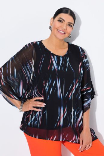 Plus size veliki brojevi Tunika 3/4 rukava šireg kroja za punije