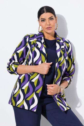 Plus size veliki brojevi Sako grafičkog uzorka za punije