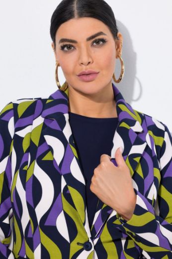 Plus size veliki brojevi Sako grafičkog uzorka za punije