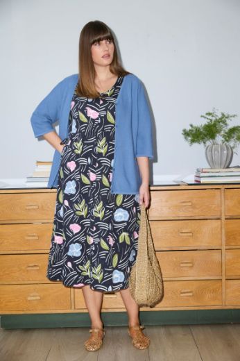 Plus size veliki brojevi Haljina midi kratkih rukava za punije