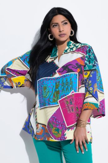 Plus size veliki brojevi Tunika 3/4 rukava A kroja za punije