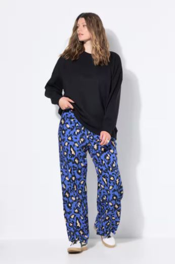 Plus size veliki brojevi Hlače od muslina s leopard uzorkom za punije
