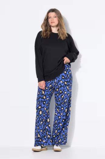Plus size veliki brojevi Hlače od muslina s leopard uzorkom za punije