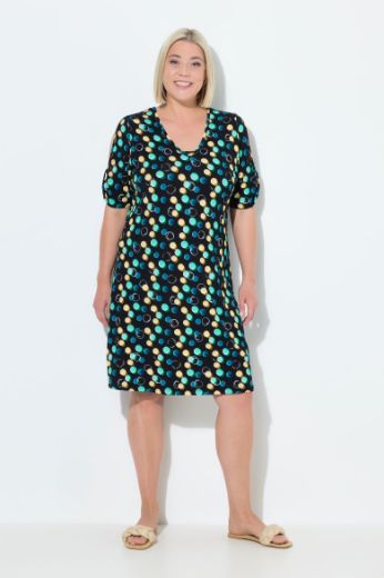 Plus size veliki brojevi Haljina midi kratkih rukava V ovratnika za punije
