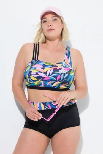 Plus size veliki brojevi Kupaći kostim dvodijelni s motivom lišća za punije
