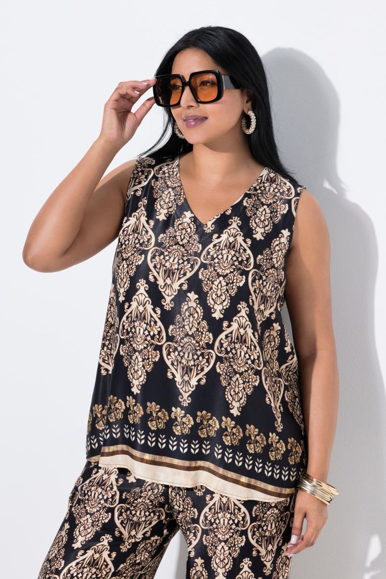 Plus size veliki brojevi Bluza bez rukava V ovratnika za punije