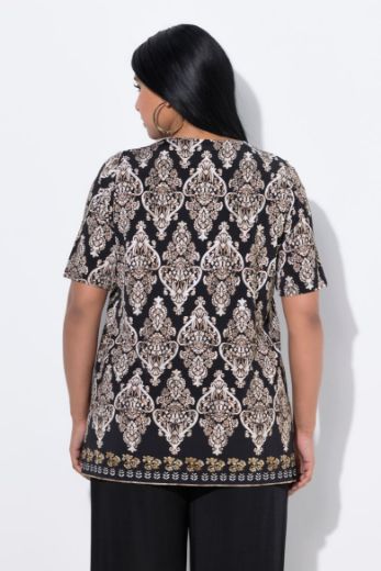Plus size veliki brojevi Majica kratkih rukava V ovratnika za punije