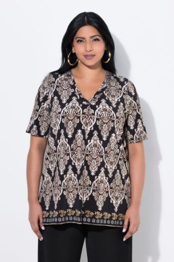 Plus size veliki brojevi Majica kratkih rukava V ovratnika za punije