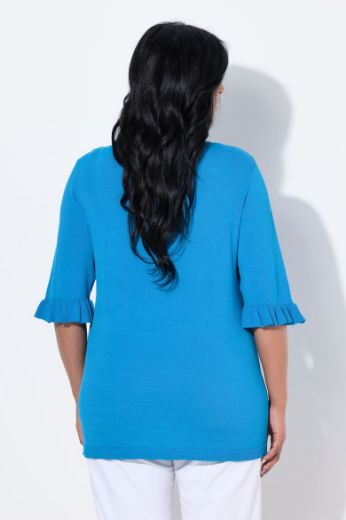 Plus size veliki brojevi Pulover polu rukava V ovratnika za punije