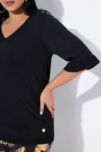 Plus size veliki brojevi Pulover polu rukava V ovratnika za punije