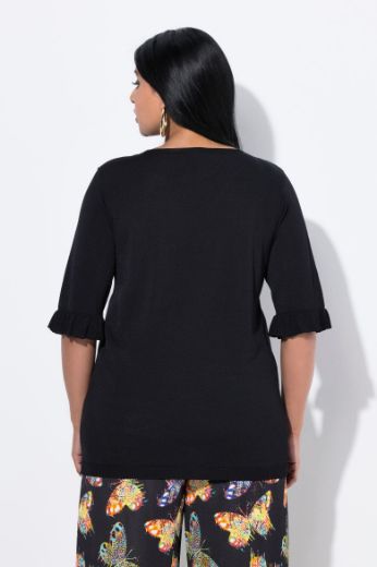 Plus size veliki brojevi Pulover polu rukava V ovratnika za punije