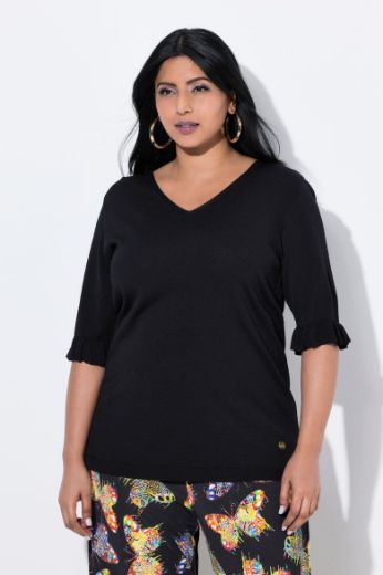 Plus size veliki brojevi Pulover polu rukava V ovratnika za punije