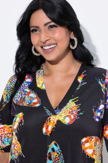 Plus size veliki brojevi Bluza kratkih rukava V ovratnika za punije