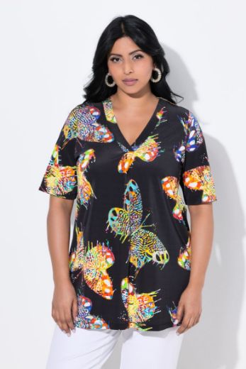 Plus size veliki brojevi Bluza kratkih rukava V ovratnika za punije