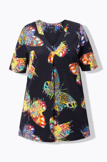 Plus size veliki brojevi Bluza kratkih rukava V ovratnika za punije