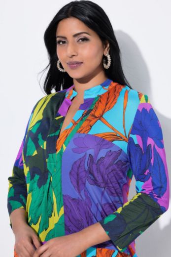 Plus size veliki brojevi Haljina midi 3/4 rukava za punije
