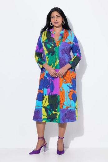Plus size veliki brojevi Haljina midi 3/4 rukava za punije