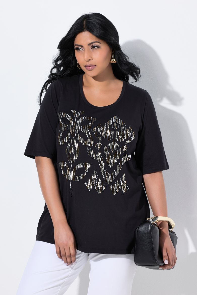 Plus size veliki brojevi Majica kratkih rukava okruglog ovratnika za punije