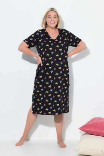 Plus size veliki brojevi Spavaćica kratkih rukava V ovratnika za punije