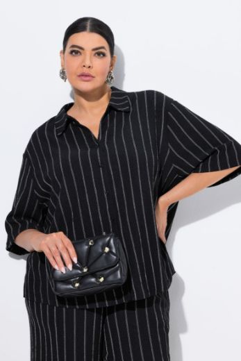 Plus size veliki brojevi Blusa polu rukava na pruge za punije
