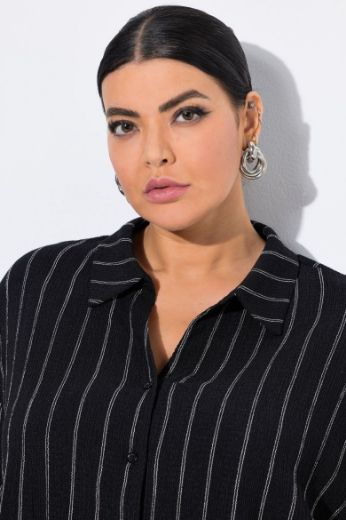 Plus size veliki brojevi Blusa polu rukava na pruge za punije