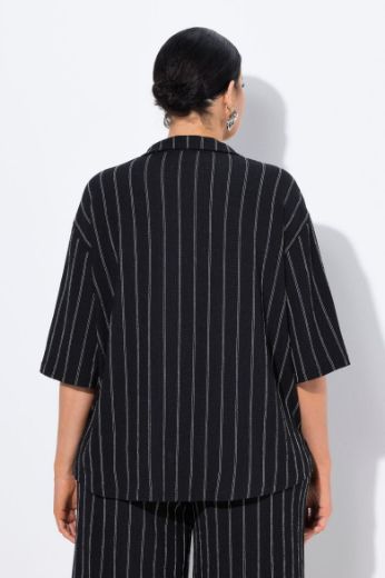 Plus size veliki brojevi Blusa polu rukava na pruge za punije