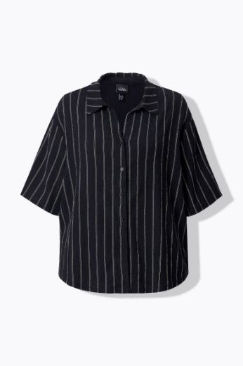 Plus size veliki brojevi Blusa polu rukava na pruge za punije