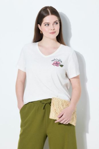 Plus size veliki brojevi Majica kratkih rukava V ovratnika za punije