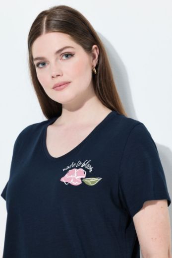Plus size veliki brojevi Majica kratkih rukava V ovratnika za punije