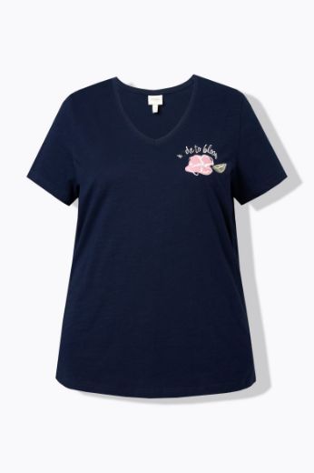 Plus size veliki brojevi Majica kratkih rukava V ovratnika za punije