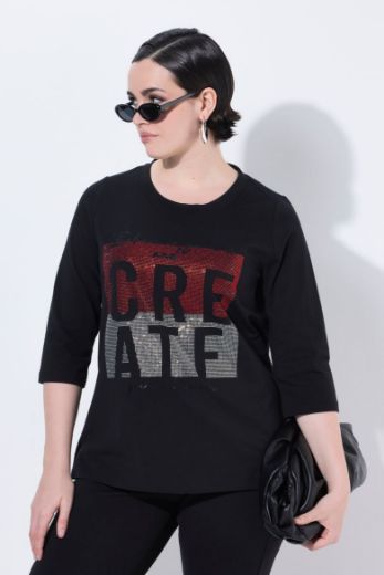 Plus size veliki brojevi Majica 3/4 rukava okruglog ovratnika za punije