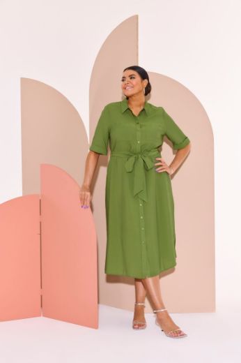 Plus size veliki brojevi Haljina midi A kroja za punije