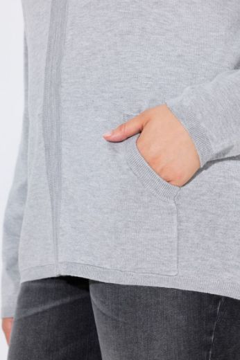 Plus size veliki brojevi Majica dugih rukava s patentnim zatvaračem i kapuljačom za punije