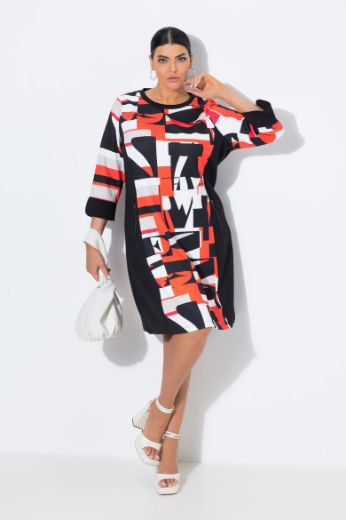 Plus size veliki brojevi Haljina midi 3/4 rukava za punije