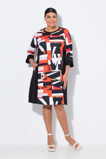 Plus size veliki brojevi Haljina midi 3/4 rukava za punije