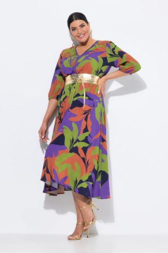 Plus size veliki brojevi Haljina midi 3/4 rukava za punije