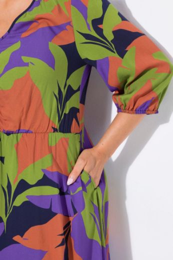 Plus size veliki brojevi Haljina midi 3/4 rukava za punije