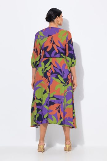 Plus size veliki brojevi Haljina midi 3/4 rukava za punije