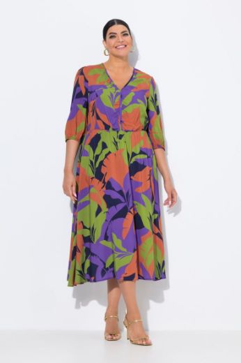 Plus size veliki brojevi Haljina midi 3/4 rukava za punije