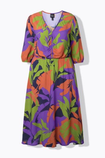 Plus size veliki brojevi Haljina midi 3/4 rukava za punije